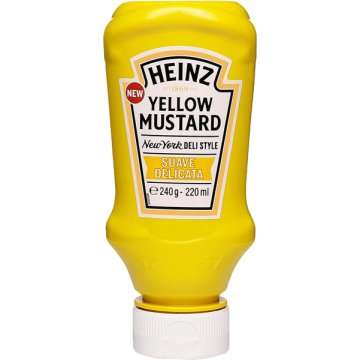 Mostaza Heinz Yellow Mustard Suave Delicata Top Down 220 Gr