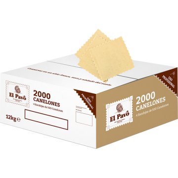 Canelones El Pavo Caja 12 Kg 4x500 Placas