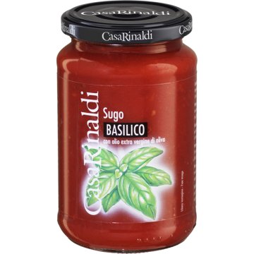 Salsa Casa Rinaldi Tomate Y Albahaca Tarro 350 Gr
