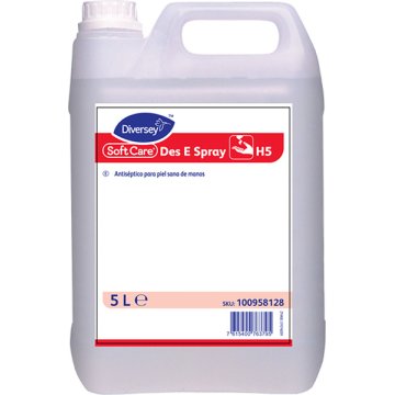 Solució Hidroalcohòlica Soft Care Des E Spray Mans Garrafa 5 Lt