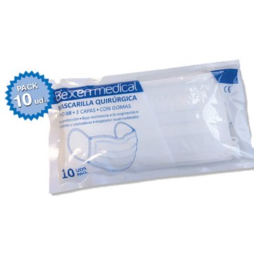 Mascarilla Bexen Medical Quirúrgica Blanca 5 Packs De 10 U