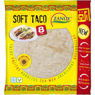 Tortillas Zanuy Soft Taco 15 Cm Bolsa 176 Gr 8 U