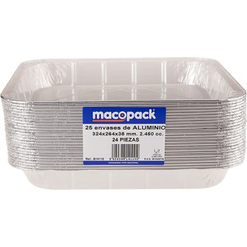 Safata Alumini Macopal Rectangular 324x264 2450 Cc Pack 500 24 Peces