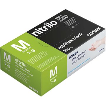 Guants Santex Nitril Sense Pols Negre Caixa T-m 100 U