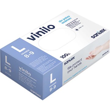 Guants Santex Vinil Sense Pols Transparent Caixa T-l 100 U