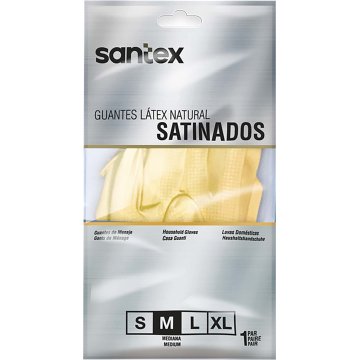 Guantes Santex Latex Amarillo Satinado T-l 12 U