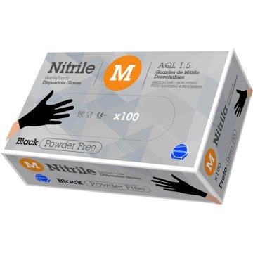 Guants Rubberex Nitrilo G.touch Negre T-m Pack 100 Sense Pols