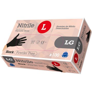 Guants Rubberex Nitrilo G.touch Negre T-l Pack 100 Sense Pols