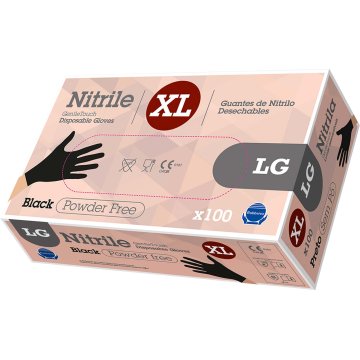 Guants Rubberex Nitrilo G.touch Negre T-xl Pack 100 Sense Pols