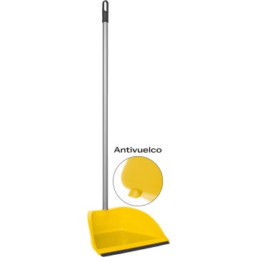 Recogedor Amapola Antivuelco Con Filo De Goma Amarillo + Palo Metálico Enroscado