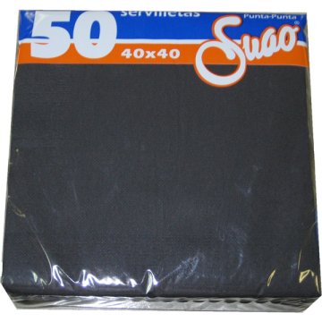 Servilletas Suao Punta Punta Negras 40x40 2 Capas Pack 50