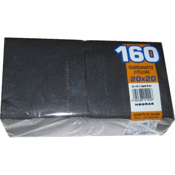 Servilletas Suao Cenefa Negras 20x20 2 Capas P-160