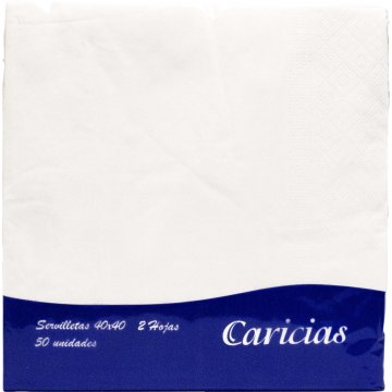 Tovallons Caricias Punta Punta Blanques 40x40 2 Capes 50 U