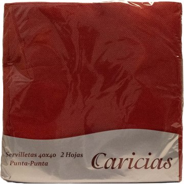 Servilletas Caricias Punta Punta Burdeos 40x40 2 Capas 50 U