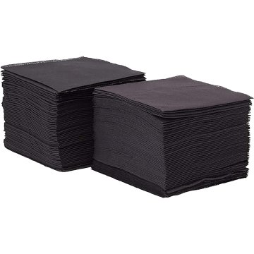 Servilletas Caricias Punta Punta Negras 20x20 2 Capas 100 U