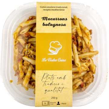 Macarrones Rostitot Gourmet Boloñesa Bandeja 2 Kg