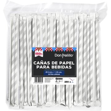 Canyes Don Palillo Paper Espiral Blanc-negre Embolicada Individual 23 Cm 4 Packs De 250 U