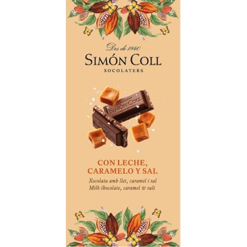 Chocolate Simón Coll Con Leche Caramelo Y Sal Tableta 85 Gr