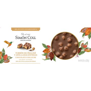 Turrón Simón Coll Gama Blanca Choc C/le,praliné Y Avellanas 250 Gr