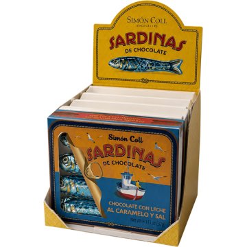 Sardinas De Chocolate Simón Coll Con Leche Caramelo Y Sal Estuche 32 Gr