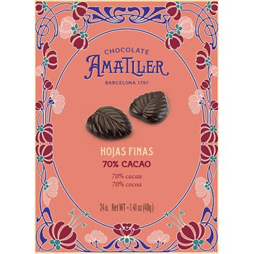 Hojas De Chocolate Amatller 70% Cacao Estuche 40 Gr Display 5 U