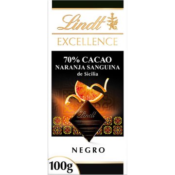 Chocolate Lindt Excellence 70% Cacao Con Naranja Tableta 100 Gr