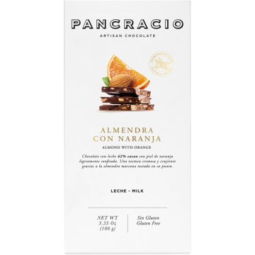 Chocolate Pancracio Almendra Y Naranja Con Leche Tableta 100 Gr