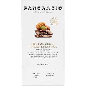 Chocolate Pancracio Fruto Seco Caramelizado Negro Tableta 100 Gr
