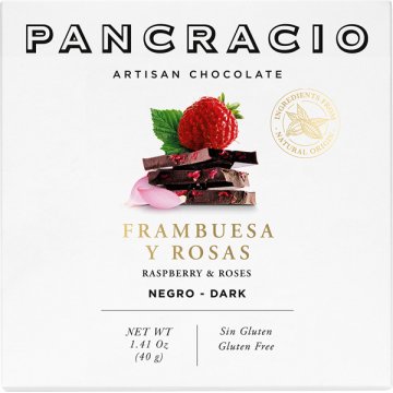Chocolate Pancracio Frambuesas Y Rosas Negro Tableta 40 Gr