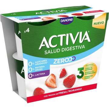 Iogurt Danone Activia Triple Zero Maduixa 115 Gr Pack 4