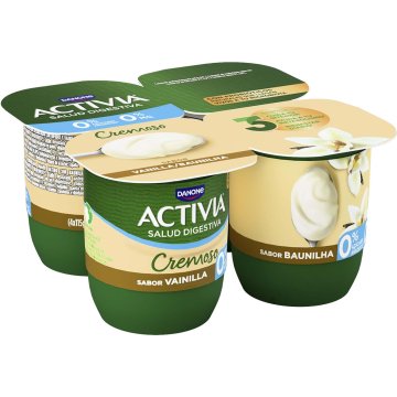 Yogur Danone Activia 0% Cremoso Vainilla 115 Gr Pack 4