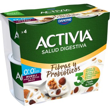 Iogurt Danone Activia 0% Muesli 115 Gr Pack 4