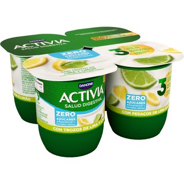 Yogur Danone Activia 0% Lima-limón 120 Gr Pack-4