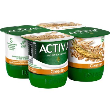 Yogur Danone Activia Cereales 115 Gr Pack 4