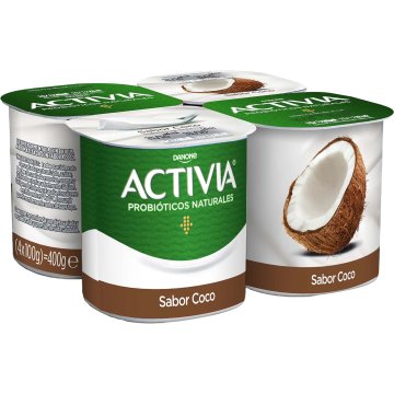 Yogur Danone Activia Coco 100 Gr Pack 4
