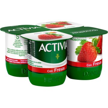 Yogur Danone Activia Fresa 100 Gr Pack 4