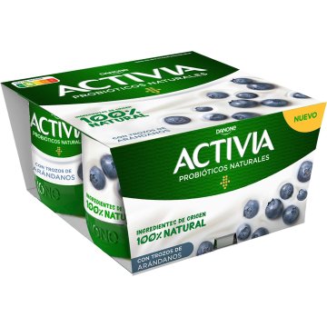 Yogur Danone Activia Con Arándanos 120 Gr Pack 4