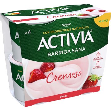 Yogur Danone Activia Cremoso Fresa 115 Gr Pack 4