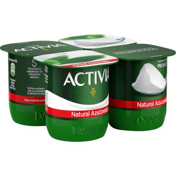 Yogur Danone Activia Natural Azucarado 120 Gr Pack 4