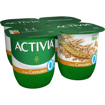 Yogur Danone Activia 0% Cereales 120 Gr Pack 4