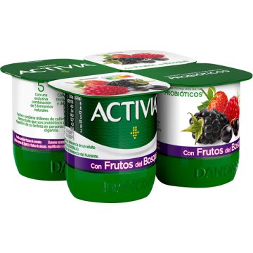 Iogurt Danone Activia Amb Fruits Del Bosc 120 Gr Pack 4