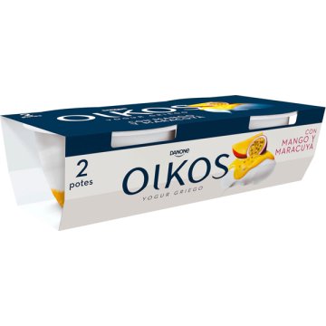 Yogur Danone Oikos Mango Y Maracuyá 110 Gr Pack 2