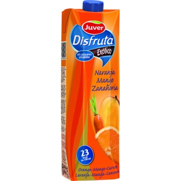 Suc Juver Disfruta Exòtic Taronja Mango I Pastanaga 47% Mínim Brik Prisma 1 Lt