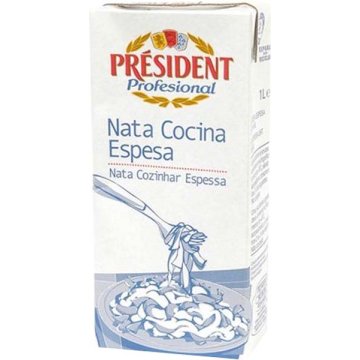 Nata President Profesional Para Cocinar 18% M.g. Brik 1 Lt