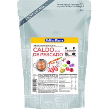 Caldo Gallina Blanca Clean Fumet Rojo Líquido Concentrado Doy-pack 1 Lt