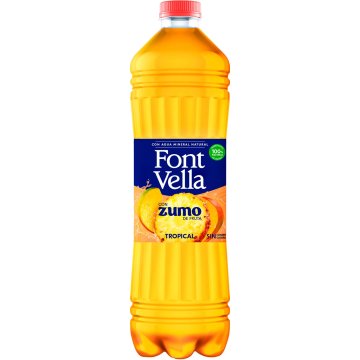 Agua Font Vella Con Zumo De Frutas Tropical Pet 1.15 Lt