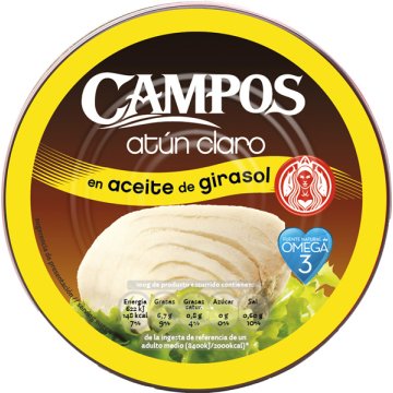 Atún Claro Campos En Aceite De Girasol 0º Lata 1.85 Kg