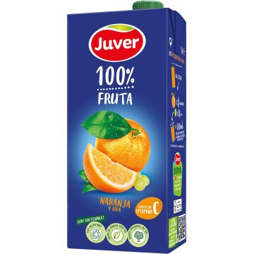 Zumo Juver 100% Naranja-uva Brik 1 Lt