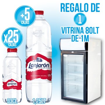 PER 25 LANJARÓN 33CL I 5 LANJARÓN 1250, REGAL 1 VITRINA 1 METRE.