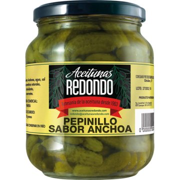Pepinillos Redondo Sabor Anchoa Tarro 380 Gr